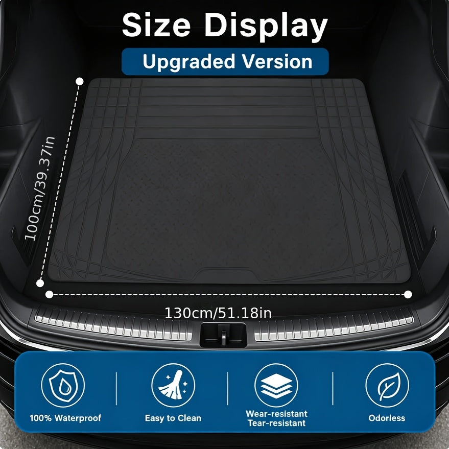 Thick Anti Slip All-weather Cargo Mat for the Trunk, with a  Design-Suitable for Small Cars/ SUVs/ Vans, Pickup Trucks, Etc.Waterproof, Wear-resistant, Easy to Clean Rubber Carrier Protective Pad