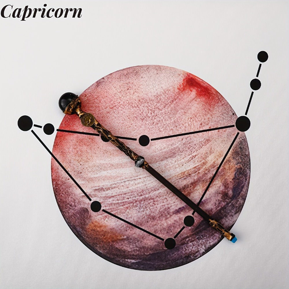 Zodiac Crystal Magic Wand with Gift Box – Handmade Astrology Wand All 12 Signs Aries Taurus Gemini Cancer Leo Virgo Libra Scorpio Sagittarius Capricorn Aquarius Pisces Cosplay Party Decor Birthday Gift