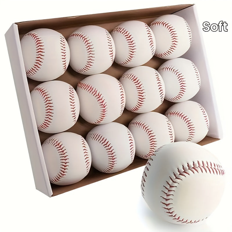 12-Pack Practice Baseballs for Batting Pitching & Training – Standard Size Softballs for Adults Youth Beginners Outdoor Sports