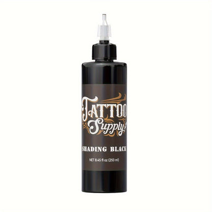 Neebol Tattoo Ink Professional Black Lining & Shading Set — Waterproof Long-Lasting Outlining Blending Body Art Ink for Artists & Beginners, 100ml & 250ml Sizes Available