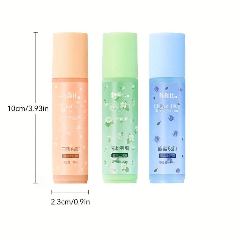 Long Lasting Scented Body Deodorant for Women and Men Non-Greasy Formula - White Peach Champagne Jasmine Blue Rose Scents Fresh Gentle Skin-Safe All Day Freshness Personal Hygiene