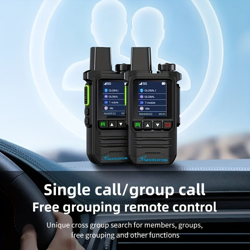 K6 Long Range Walkie Talkies 2 Pack with SIM Cards – 5G Two-Way Radio Set, Ultra-Long Battery Life, Extended Range Two-Way Communication for Field Work, Outdoor Adventures & Long-Distance Use