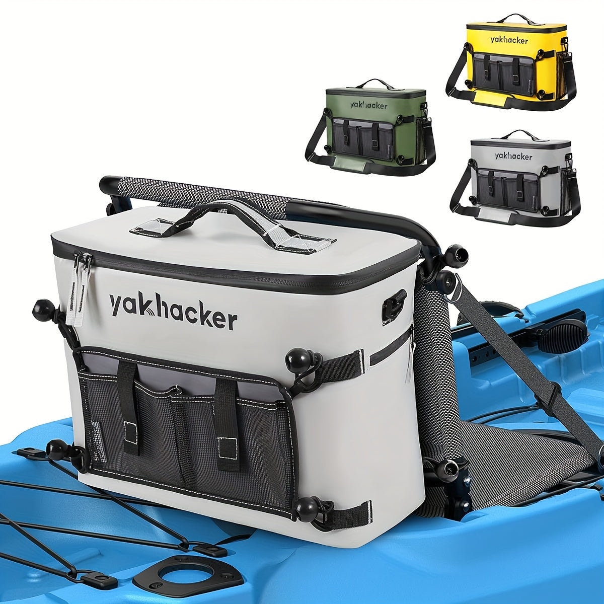 Kayak Cooler Bag with Lawn-Chair Style Seat Back – Insulated Portable Ice Chest for Kayaking, Boating, Beach, Camping & Travel, Adjustable Shoulder Strap, Keeps Drinks & Snacks Cold All Day