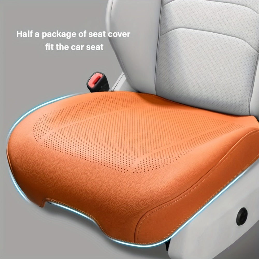 Nappa Leather Car Seat Cushion Full Surround – Non-Slip Breathable All-Season Seat Pad, Front & Rear Universal Fit for Cars SUVs, Luxury Interior Seat Cover