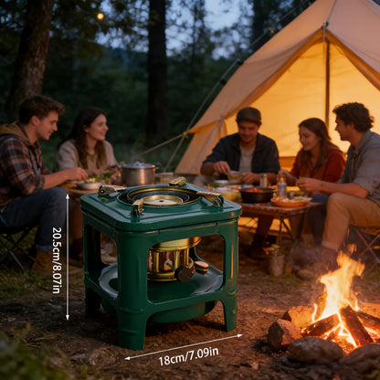 Portable Kerosene Paraffin Camping Stove Outdoor Heater Adjustable Flame Lightweight Military Green Stove for Camping Picnic Barbecue Backpacking Survival Emergency