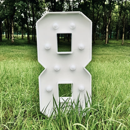 Giant LED Number Light 28.7 Inch Warm White – Illuminated Number Balloon Frame for Birthday Anniversary Graduation Party, PS Foam Board Digit Stand Photo Backdrop Decoration