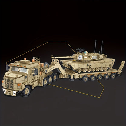 MOC Military Tank Hauler Building Block Set 3482pcs – Armored Heavy Transport Vehicle Brick Model Kit Adult Collector Display Piece Hobbyist Gift Military History Enthusiasts Model 628015