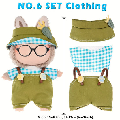 Doll Outfits Set 6 Pack for 17cm 6.7 Inch Miniature Dolls 6 Unique Fashion Designs Mix Match Clothing Collection No Doll Included Birthday Christmas Gift for Girls Kids
