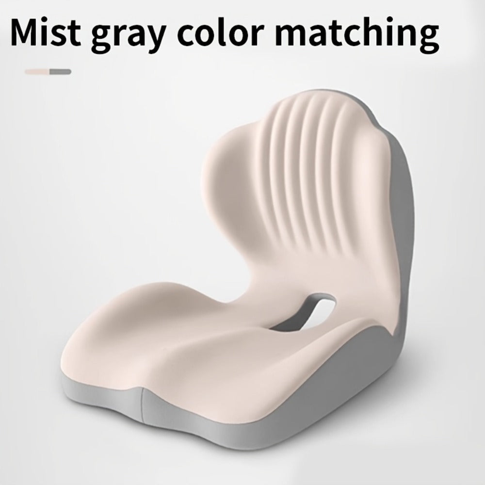 Memory Foam Seat Cushion Ergonomic with Back Support & Breathable Hollow Design – Comfortable Chair Pad for Office, Car Seat & Long Sitting, Unisex Gift
