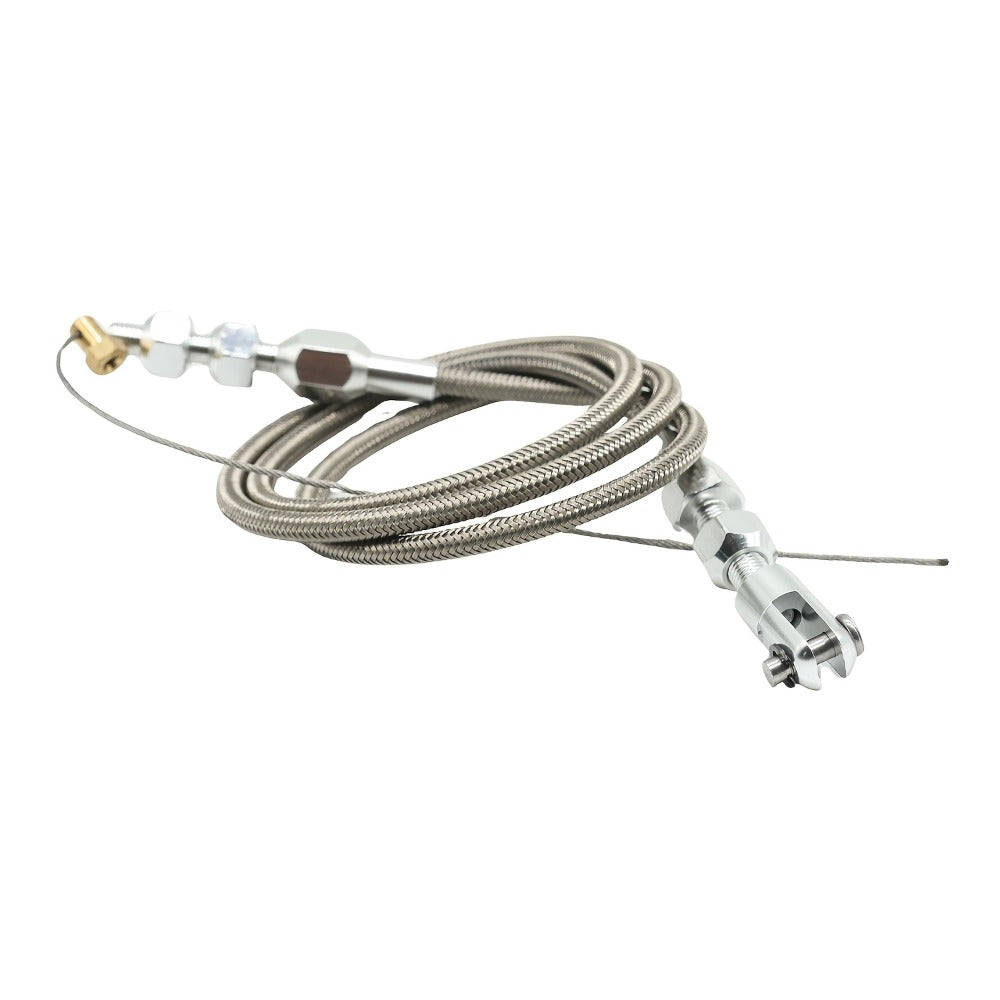 Throttle Cable Stainless Steel 24 Inch – Universal U-Cut-to-Fit Carburetor Throttle Cable for Ford Mustang 302 5.0L, GM & Most Carbureted Vehicles