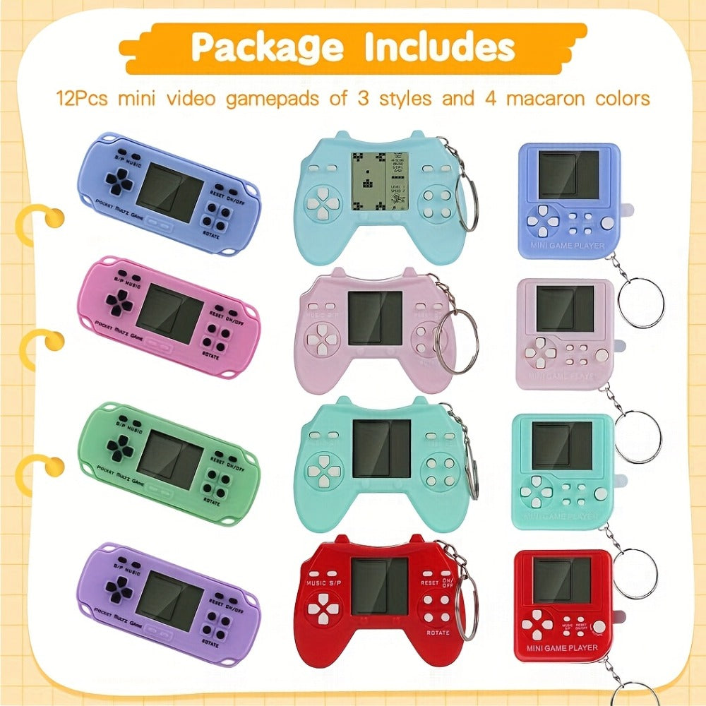 Video Game Controller Keychain Party Favors 6 or 12 Pack – Multi-Color Gamer Controller Keychains Fidget Toys for Kids Birthday Bag Fillers, Easter Basket Stuffers & Classroom Prizes