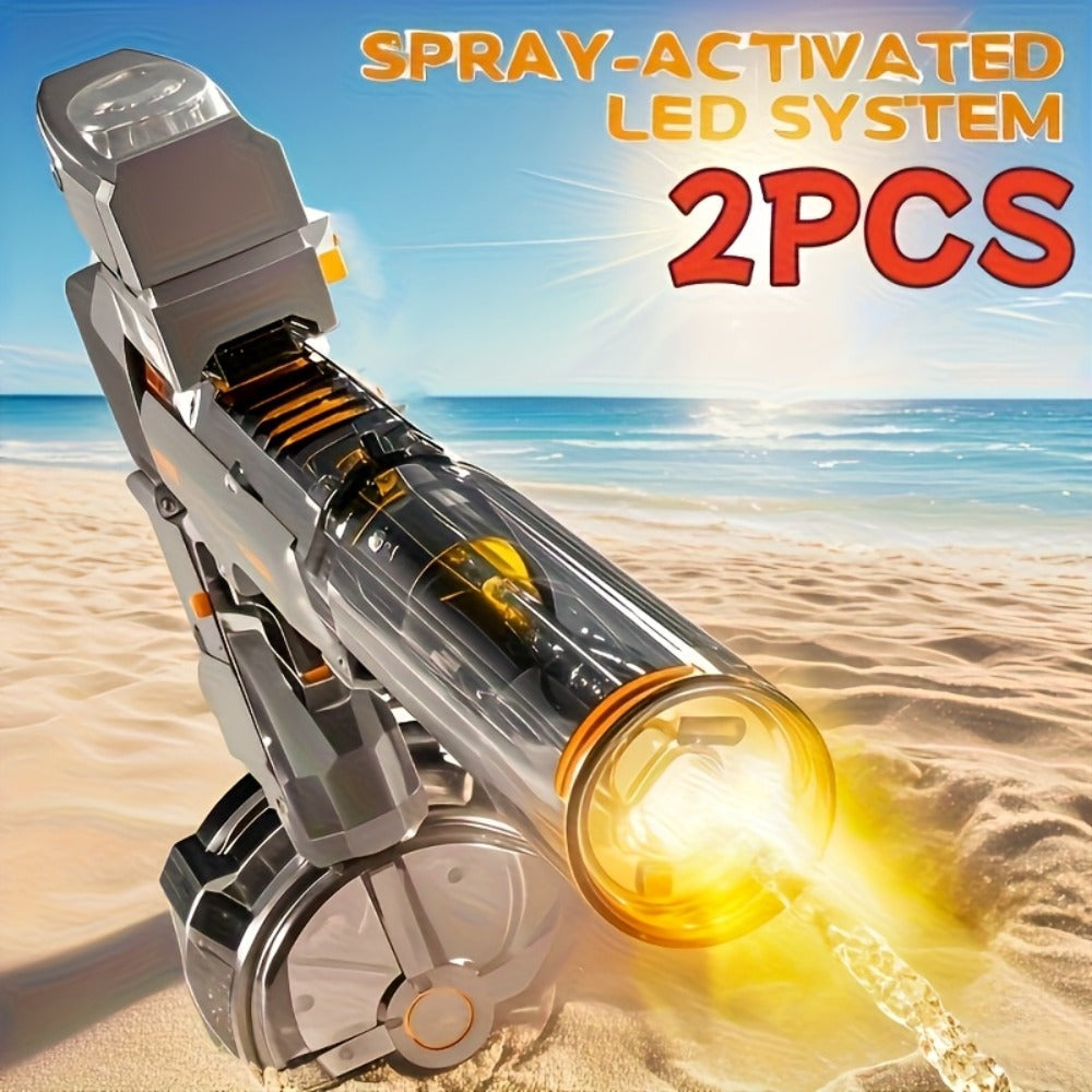 Automatic Water Gun 2 Pack for Kids with LED Lights – High-Speed Ultra-Long Range Squirt Gun Set for Boys & Girls, Summer Outdoor Toy & Best Birthday Gift