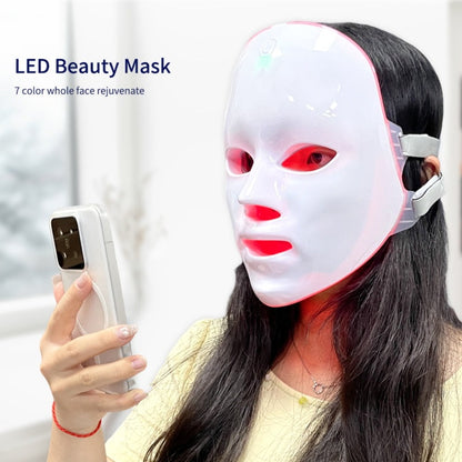 Portable 7-Color LED Facial Mask Device – USB Rechargeable Home Beauty Skincare Tool for Face Care, Anti-Aging & Acne, Perfect Gift for Girlfriend & Valentine's Day