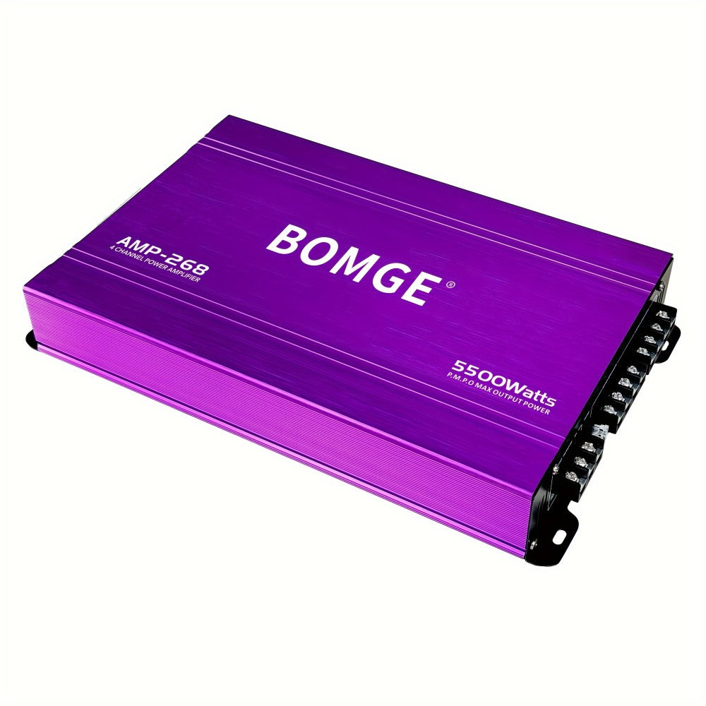 BOMGE 4-Channel Car Amplifier 2500W Max Power for Subwoofers & Speakers Full Range Class AB Vehicle Audio Amp AMP-228 AMP-268-A AMP-268-C for Car Truck SUV Sound System Upgrade