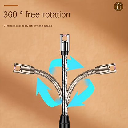 USB Rechargeable Electric Arc Lighter, 360° Rotating Flameless Plasma Igniter with Safety Switch for Candles, BBQ, Camping, Kitchen – 1pc or 2pcs Set