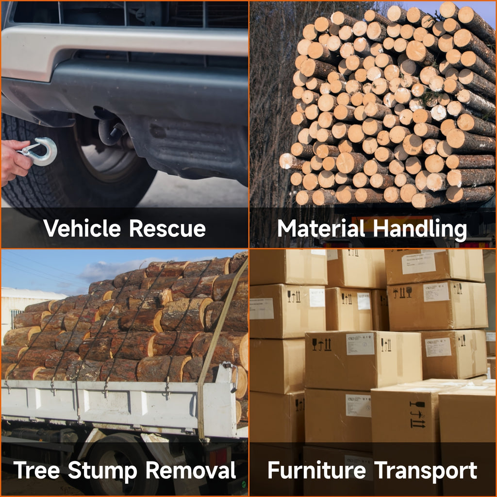 Manual Winch, Heavy-duty Cable Puller, Cargo Binding and Securing Straps (with 2 Hooks), Manual Winch and Wire Rope Cable Puller, Portable Tire Reinforcement Winch Manual Trailer, Equipment Transportation Material Cable Puller