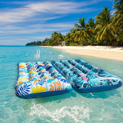 Sun Tanning Pool Float Raft for Adults – Inflatable Floating Lounge with Cup Holders, Suntanning Floaties for Swimming Pool Lake Beach, 2-Pack Mixed Colors or 4-Pack Value Set, Summer Party Gift