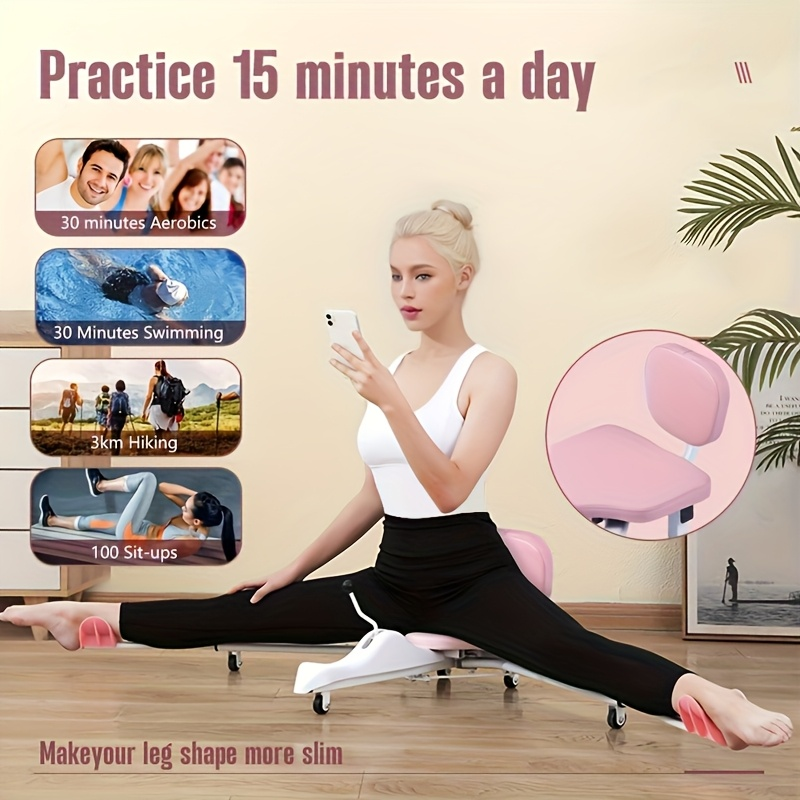Leg Stretcher Splits Trainer 2-in-1 – 180° Adjustable, 7-Level Foot Support, Backrest & Plank Support, Foldable Ligament Stretcher for Yoga, Dance & Gymnastics