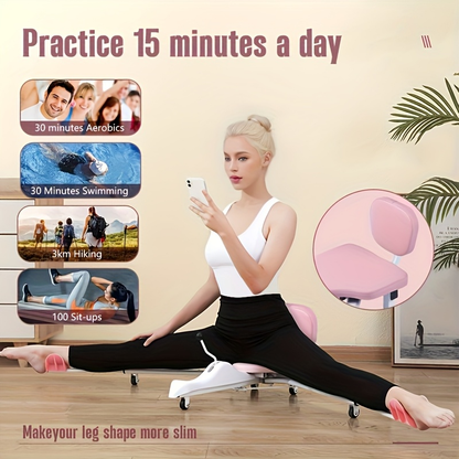 Leg Stretcher Splits Trainer 2-in-1 – 180° Adjustable, 7-Level Foot Support, Backrest & Plank Support, Foldable Ligament Stretcher for Yoga, Dance & Gymnastics