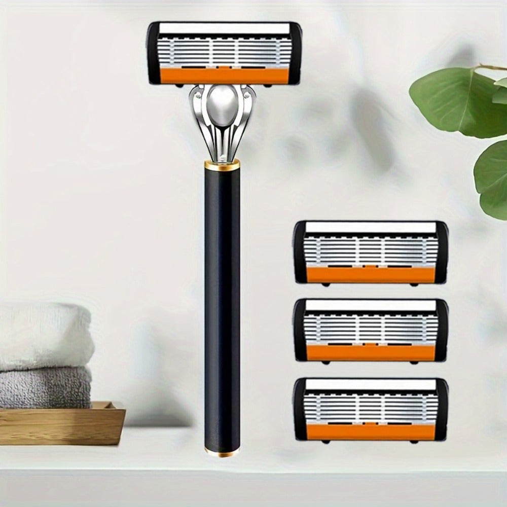 Safety Razor Set with Replacement Blades – Anti-Slip Metal Handle, Contour Fitting, Fully Washable Shaving Kit for Men | 24 or 36 Blades