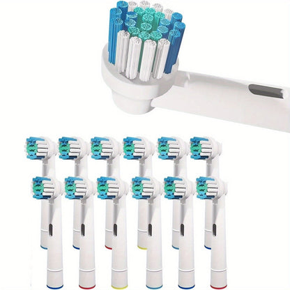 Replacement Toothbrush Heads Compatible with Oral-B Electric Toothbrush - 12 Pack Professional Brush Heads, Deep Clean Bristles, Plaque Removal, Fits Oral-B Pro, Vitality, CrossAction & Smart Series