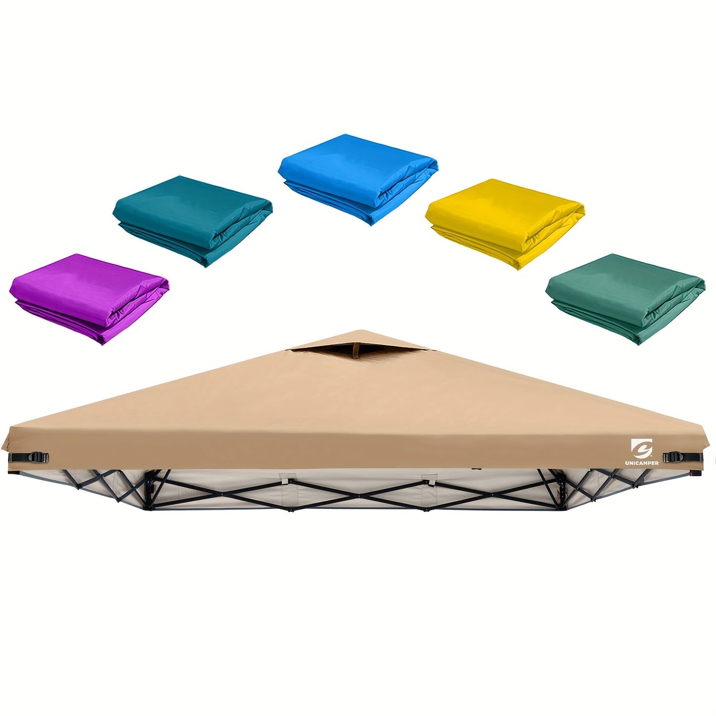 10x10 Canopy Replacement Top Cover for Straight Leg Tents – Ventilation Ports, Instant Shade, 11 Color Options – Waterproof Pop-Up Canopy Top for Camping, Outdoor Events & Backyard (Top Cover Only)