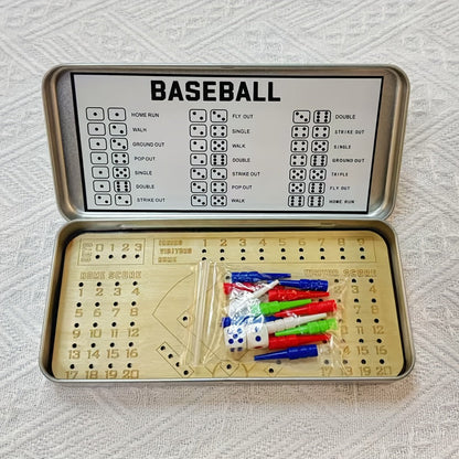Sports Travel Board Game Set – Portable Wooden Baseball Softball Football Finger Dice Tabletop Game for Family Game Night, Parties & Kids Adults