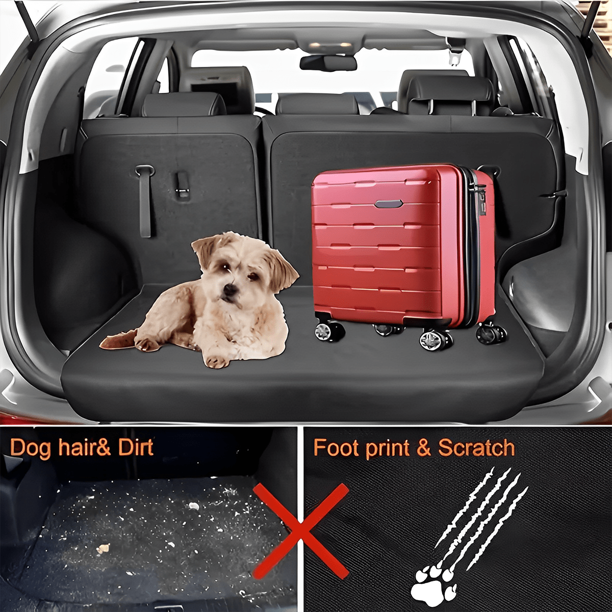 Anti-Slip Rubber Cargo Liner for SUV & Sedan - Dragonfly Floral Design Trunk Floor Mat | Heat Resistant Non-Slip Car Cargo Pad