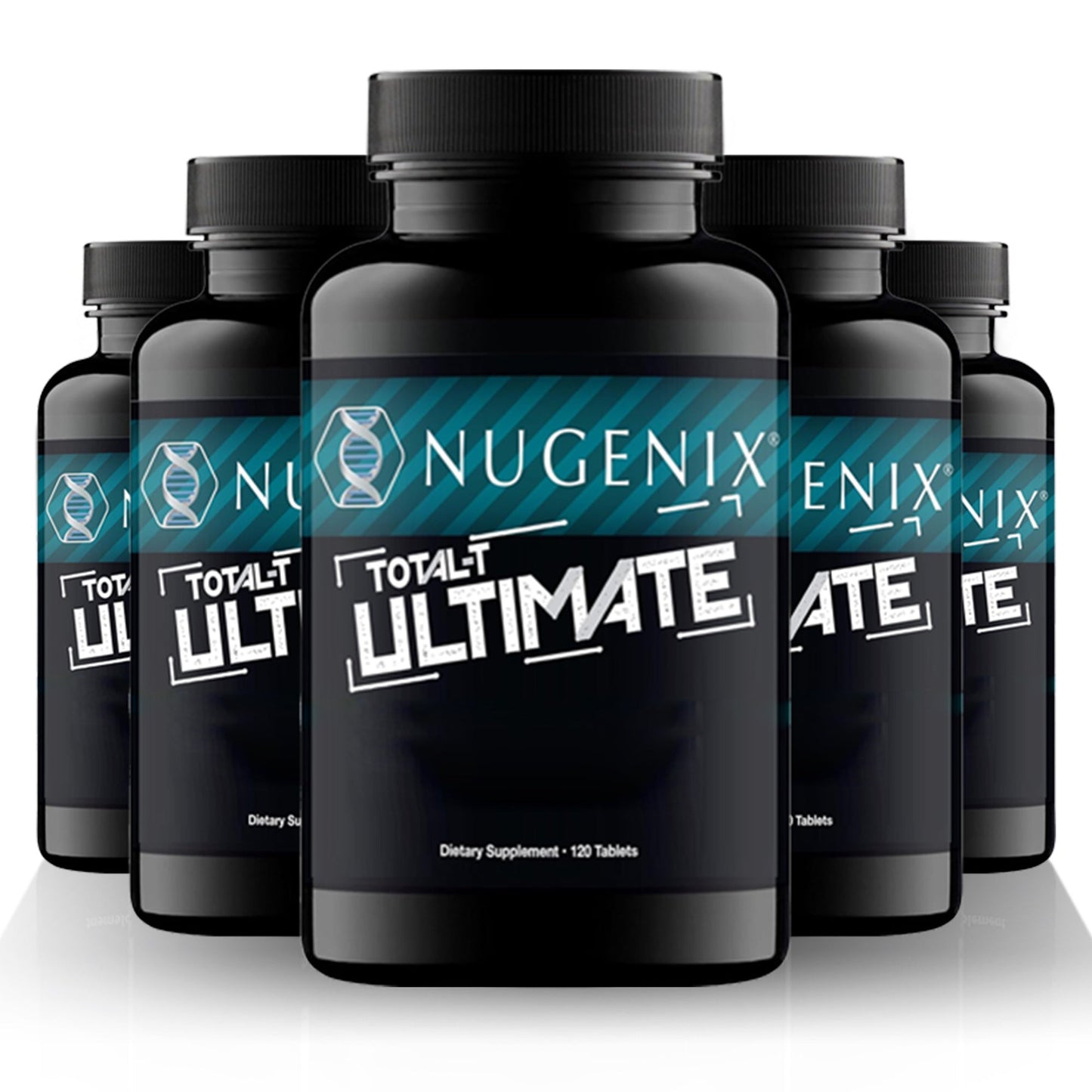 Total-T Ultimate Men's Supplement 5-Bottle Bundle - with Horny Goat Weed, D-Aspartic Acid, Tribulus, Maca & Stinging Nettle for Testosterone, Vitality & Mood Support