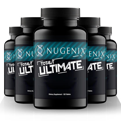 Total-T Ultimate Men's Supplement 5-Bottle Bundle - with Horny Goat Weed, D-Aspartic Acid, Tribulus, Maca & Stinging Nettle for Testosterone, Vitality & Mood Support