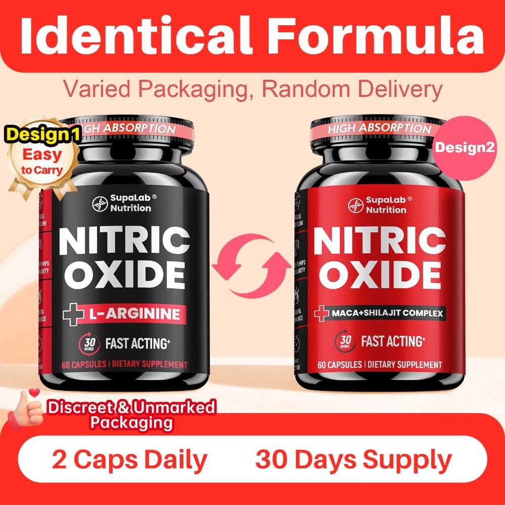 Nitric Oxide Supplement for Men with L-Arginine, L-Citrulline & Beetroot - Blood Flow, Energy & Focus Support - Men's Health Vitality Capsules - Buy 2 Get 1 Free Value Pack