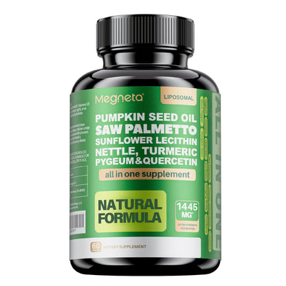 Prostate Support Supplement for Men – Saw Palmetto 33060mg with Pumpkin Seed, Pygeum, Turmeric, Quercetin & Sunflower Lecithin – Urinary & Prostate Health Formula – 60 Capsules
