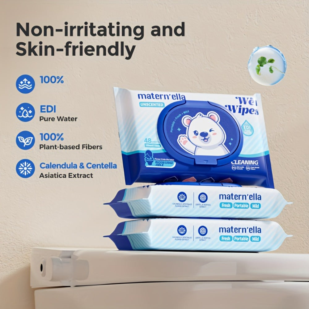 Flushable Wet Wipes with Probiotics – Plant-Based Fibers, Fragrance Free, Sewer Safe, Soft & Thick Disposable Butt Wipes for Adults, Incontinence & Personal Care (1/3/5/6/8/9/15 Packs)