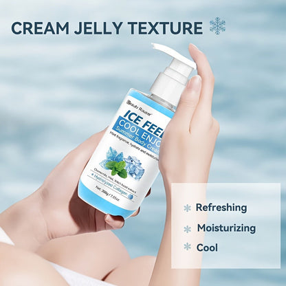 Mint Extract & Hydrolyzed Collagen Cooling Body Cream - Refreshing Hydrating Moisturizer for Dry Rough Skin, Non-Greasy Lightweight Hypoallergenic Formula, All Skin Types, Unisex Daily Use