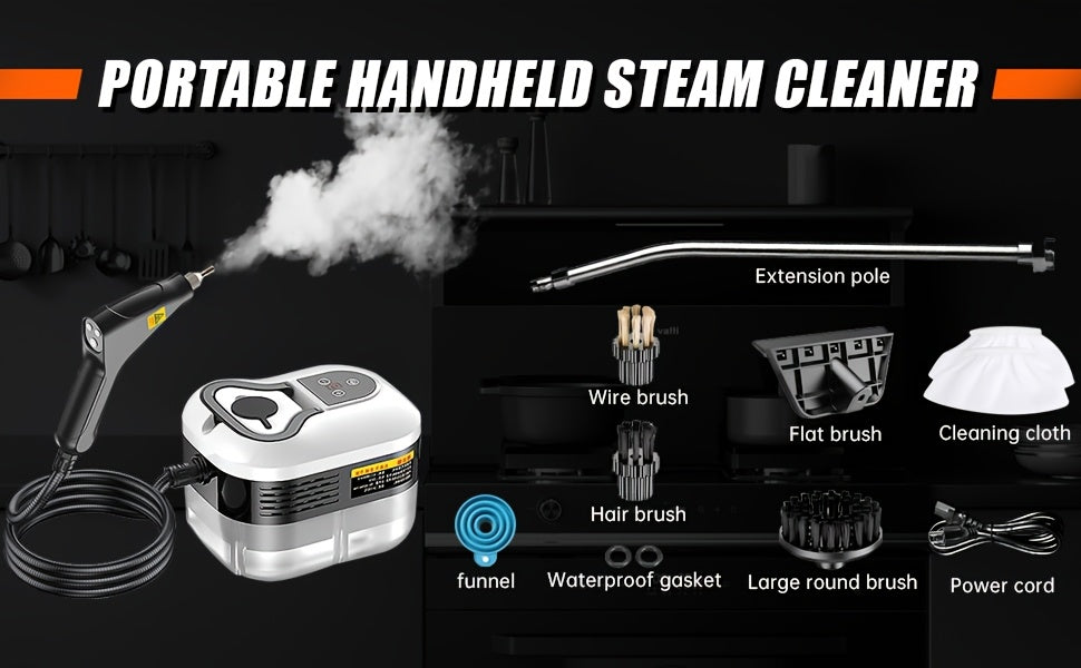 High-Pressure Steam Cleaner, Portable High-Temperature Bathroom Steam Cleaner With 3 Brush Heads, Household Steam Cleaner For Kitchen Furniture Home Car Cleaning, The Perfect Gift For Mom - Mother'S Day Gift