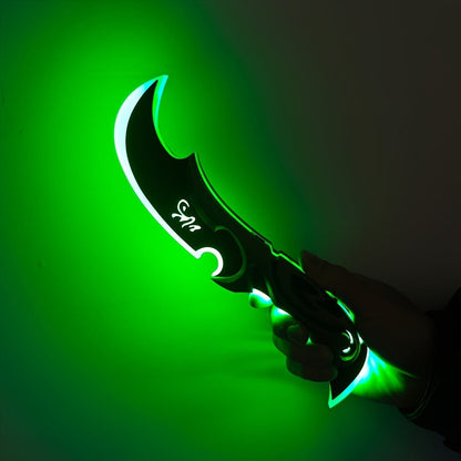 LED Light Up Half Moon Blade Rechargeable Sci-Fi Cosplay Prop 30cm – Halloween Role Play Game Peripheral Model Collection Gift, Multiple Colors