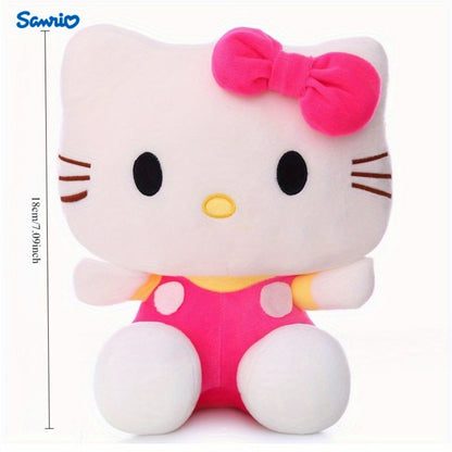 Cat Plush Doll Kawaii Kitty Pink & Blue – Sanrio Inspired Soft Stuffed Animal for Room Decoration, Party Favor, Birthday Festival Christmas Holiday Gift for Girls Kids Teens Anime Fans
