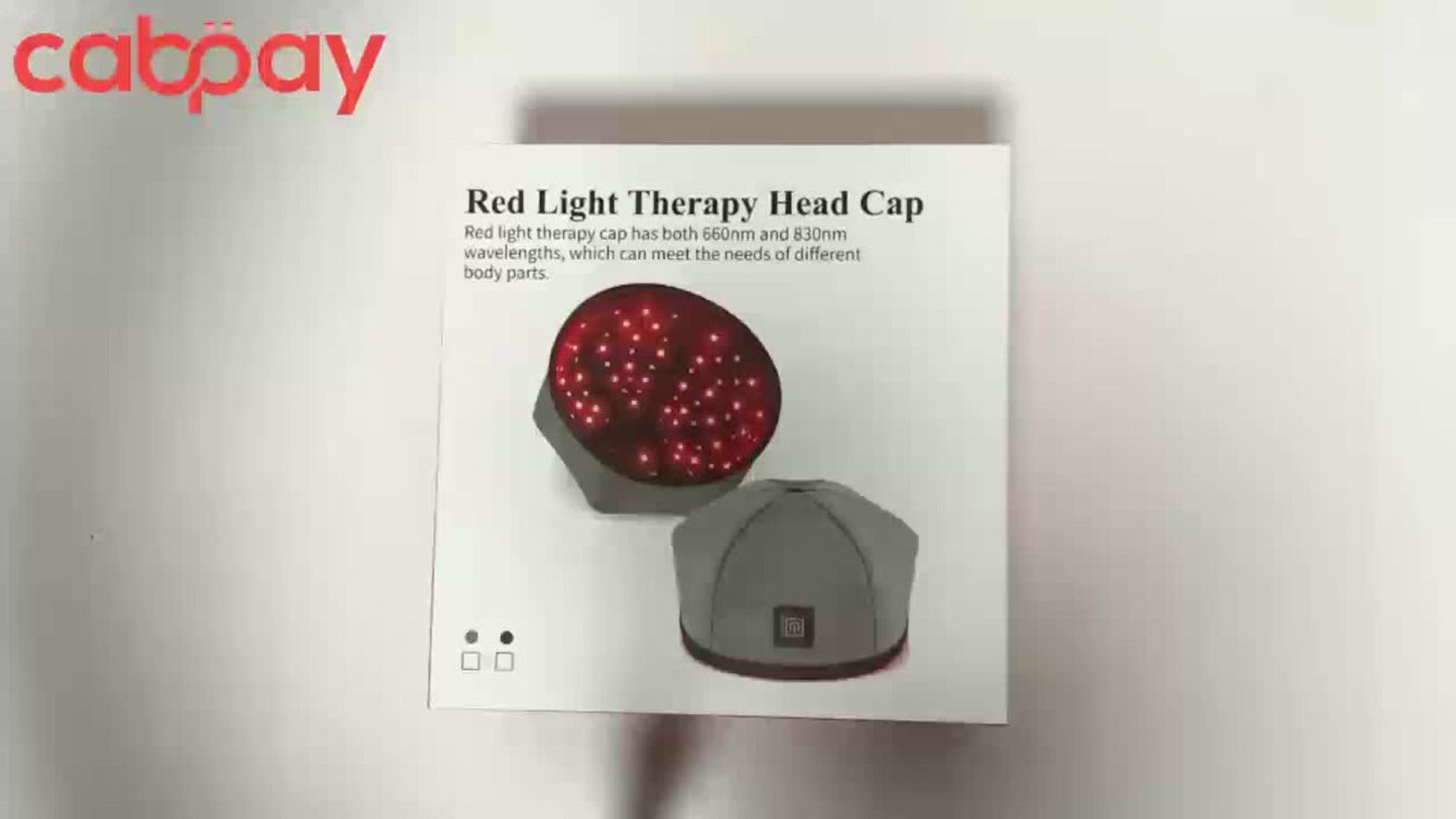 Red Light Therapy Cap for Hair Growth & Scalp Care – 120 LEDs, 630nm Red Light & 820nm Near Infrared, Wearable LED Hair Therapy Helmet, Father's Day Gift for Men & Women, Black & Gray