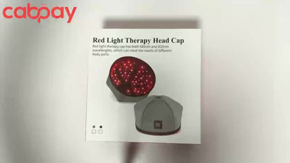 Red Light Therapy Cap for Hair Growth & Scalp Care – 120 LEDs, 630nm Red Light & 820nm Near Infrared, Wearable LED Hair Therapy Helmet, Father's Day Gift for Men & Women, Black & Gray