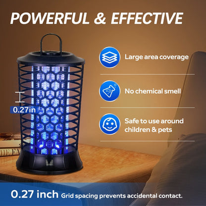 Bug Zapper Indoor Mosquito Killer - Electric Insect Trap Plug-In UV Light Fly Zapper for Home, Bedroom, Kitchen, Fruit Fly & Gnat Trap, Silent Mosquito Lamp Night Light