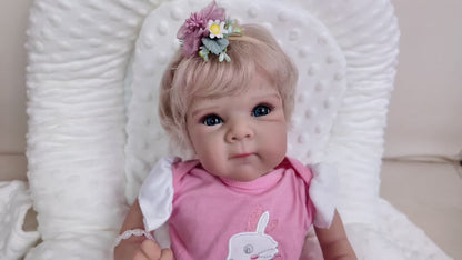 Reborn Baby Doll 16 Inch Handcrafted Newborn with Hand-Applied Eyelashes Rooted Hair Soft Cloth Body & Poseable Limbs – Includes Outfit Pacifier Diaper & Birth Certificate, Lifelike Girl Toy Gift Ages 3+ 42cm