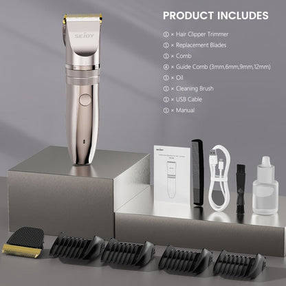 Beard Trimmer for Men Cordless Electric USB Rechargeable with Precision Dial 5-Level Adjustable – Mustache Facial Hair Trimmer Grooming Tool, Perfect Men's Gift