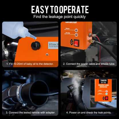 THIKPO Automotive Smoke Machine With Built-in Air Pump, Smoke Leak Tester For EVAP Vacuum, Pipe System, Fuel Leakage, 12V DC Vehicle Leakage Diagnostic