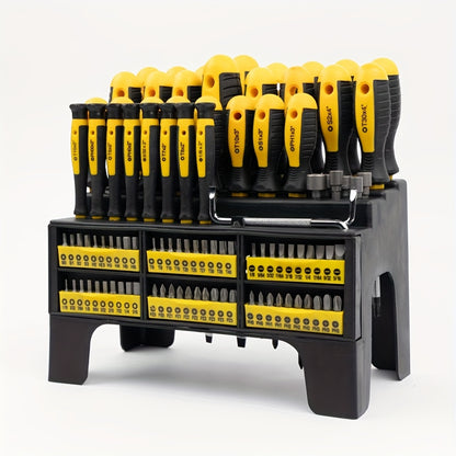 Magnetic Screwdriver Set 100/118/126-Piece – Insulated Chrome Vanadium Bits with Ratchet, Precision & Torx Drivers, Non-Slip Handles, Organized Storage Case for Electronics, Auto & DIY Repair