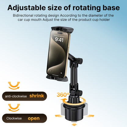 Car Phone Holder Cup Mount - Adjustable 4-13 Inch Device Stand, Universal Vehicle Cup Holder Phone Mount, Stable Grip for Safe Driving, TP08 Water Cup Style Bracket