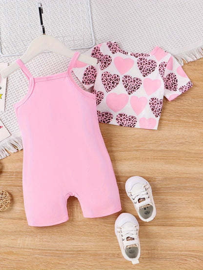 Baby Girl Casual Outfit Set - Short Sleeve Summer