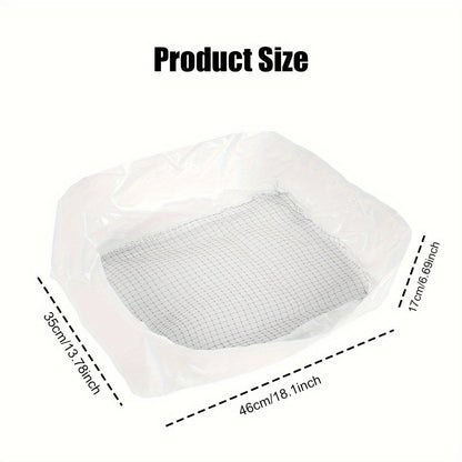 Cat Litter Filter Bags 10-Pack – Reusable Washable Mesh Sifting Bags for Litter Box, Quick-Clean Cat Litter Strainer Net, Easy Scooping Accessory for Indoor Cats, 47x36x17cm