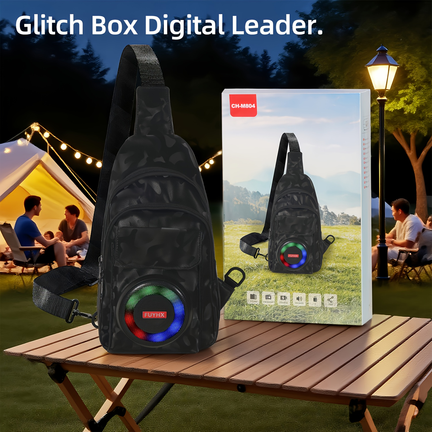 Portable Speaker Chest Bag with Built-in Amplifier, Tour Guide Wearable Sound System, USB Charging Crossbody Bag for Outdoor Park Strolls, Teaching & Sightseeing