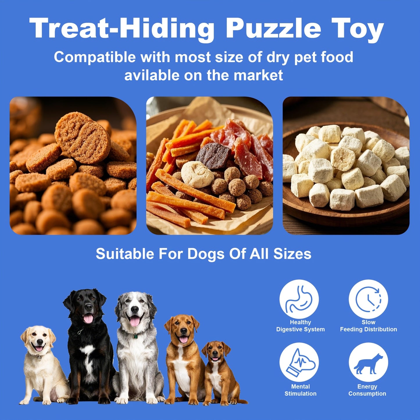 Snuffle Ball Dog Toy - Interactive Foraging Treat Dispenser & Slow Feeder Puzzle Toy for Small Medium Large Dogs, Snuffle Mat Ball for Mental Stimulation, Puppy Enrichment Toy, No Battery Required