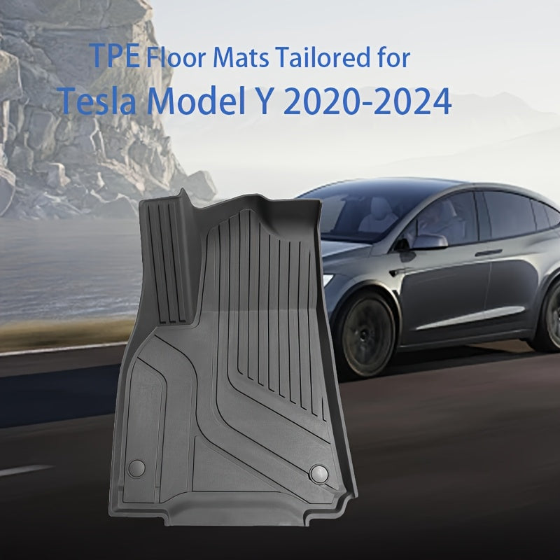 3pcs for Model Y 2020-2024, Front and Rear Floor Mats and Trunk Mat, Made of TPE Material, All-weather Protection, Specially Designed for 5 Seats